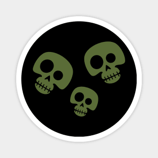 GREEN SKULLS MONSTER HALLOWEEN Magnet